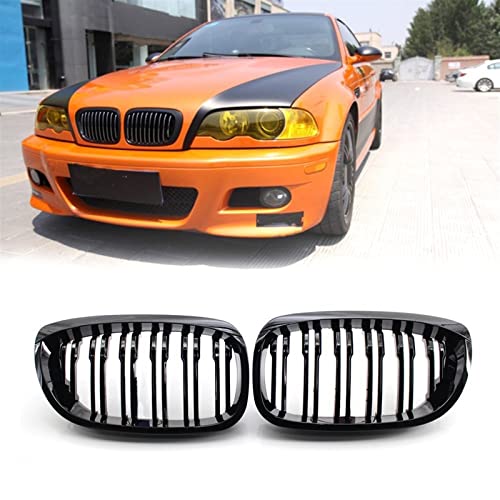 Rejilla frontal doble listón para BMW Serie 3 E46 de 2 puertas, rejuvenece el estilo de tu coche