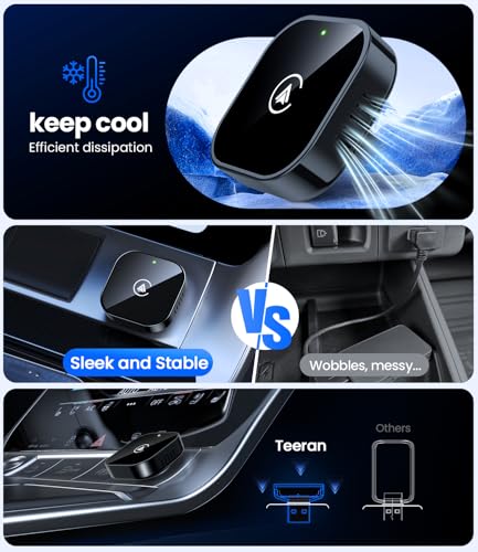 Image of Teeran 2 in 1 Wireless CarPlay and Android Auto Adapter, Easy Setup Plug and Play, Fast Seamless Use Supports 1000+ Cars with Built-in Wired Car Play /Android Auto Compact Sleek Design Car Adapter