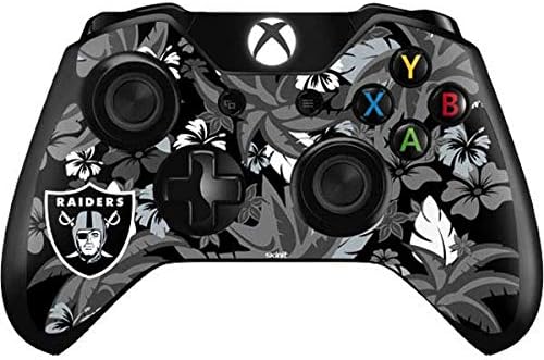 Skinit Decal Gaming Skin Compatible with Xbox One Controller - Officially Licensed NFL Las Vegas Raiders Tropical Print Design
