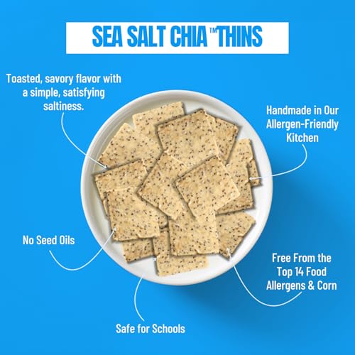 Image of Every Body Eat Snack Cracker Thins, Sea Salt Chia - Gluten Free, Vegan, Dairy Free, and Seed Oil Free, 4oz