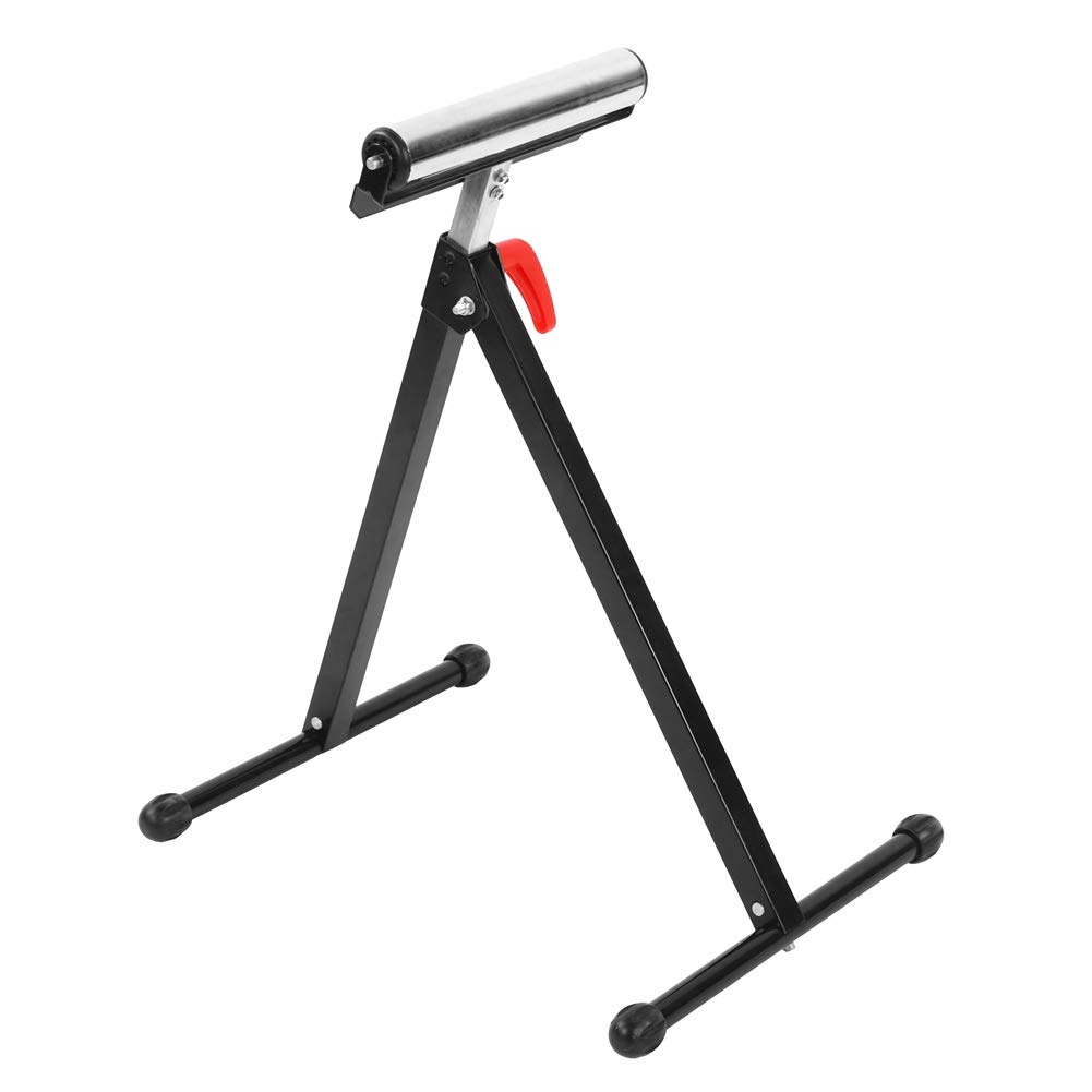Soporte de Rodillo único Plegable Ajustable, Soportes de Rodillos Resistentes para Carpintería, Mesa de Sierra con Pies de Goma Antideslizantes para Equipos de Banco de Sierra