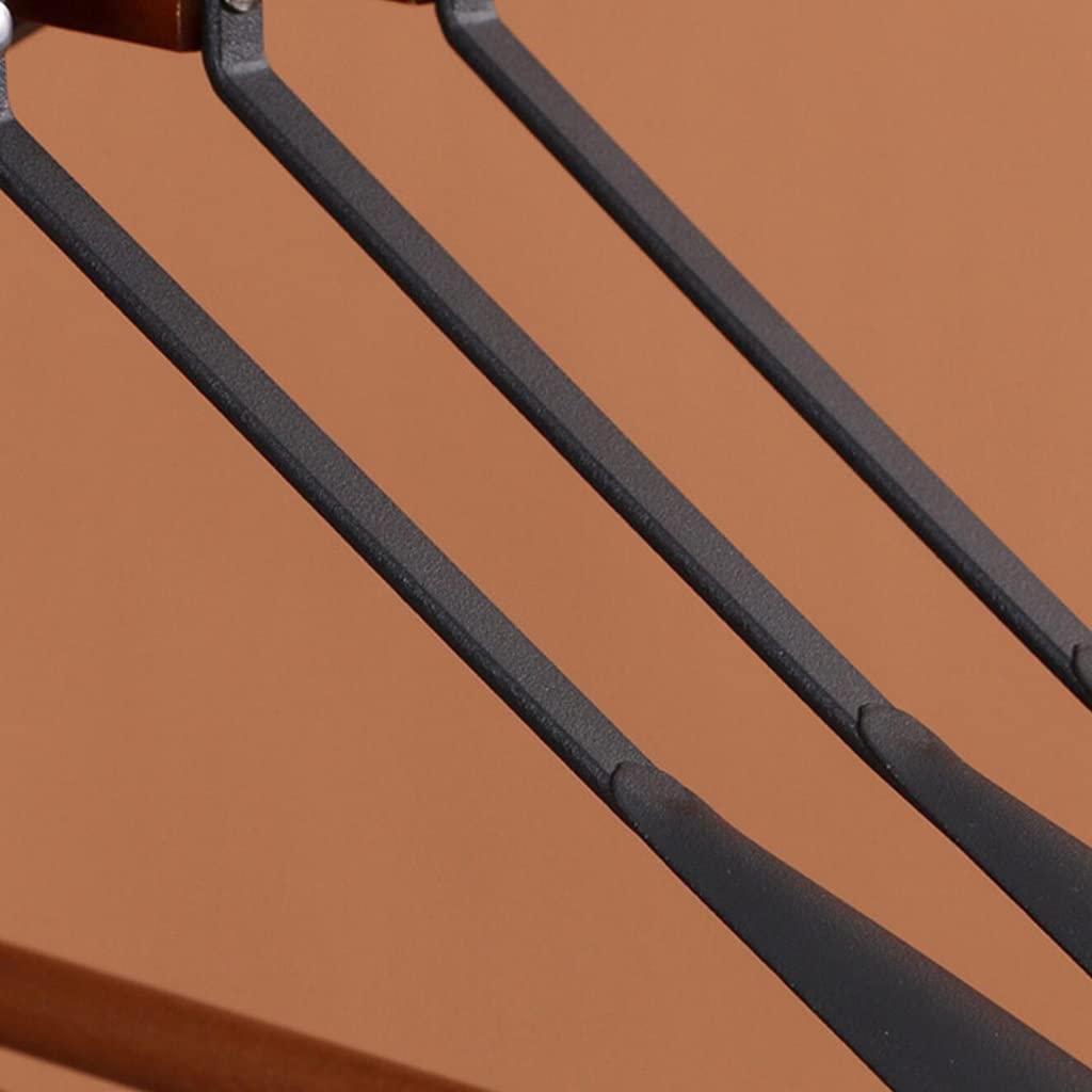 Set di 5 grucce per abiti, 10 pezzi, in legno antiscivolo, in acciaio inossidabile, combinazione di metallo, negozio di abbigliamento, negozi commerciali per uso domestico (nero 5)