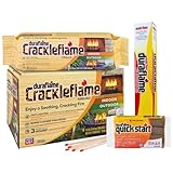 Duraflame Firelogs Bundle – Firelogs with Quickstart & Long Stick Matches – Easy-to-Light, Long-Lasting, Clean-Burning Indoor/Outdoor Logs (Crackleflame 4.5lb 3 Hour)
