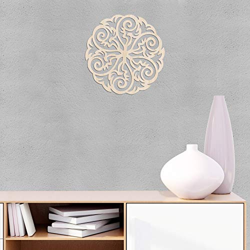 Ambesonne Mandala Wooden Wall Art, Classic Victorian Ornament Swirls And Curls, Birch Wood Plywood Rustic Wall Art Accent For Hallway Bedroom Living Room Cafes And Offices, 11.4" X 11.4" X 0.1" #TOP3