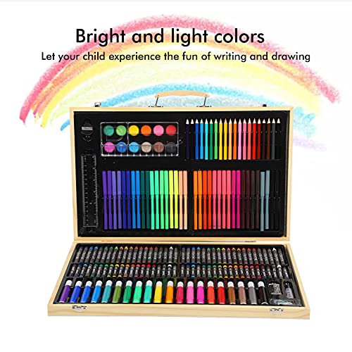 Kit de Desenho Infantil, Suprimentos de Arte de Caneta Aquarela Colorida Pastel Crayon Conjunto de A