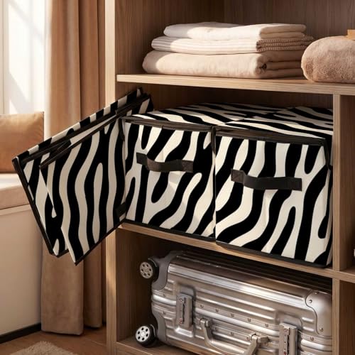 Image of Stackable Storage Bins with Lids,Closet Organizers Fabric Box for Home and Office,Blanket Clothes Organizers,Under Bed Storage Containers 3 Pack