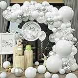 🎈AUSGEZEICHNETER KUNDENDIENST:Die Silber weiß luftballons girlande kits ist ihre beste wahl.Wir arbeiten hart,um ihnen gute qualitätsprodukte mit gutem einkaufserlebnis zu bieten. Also,wenn sie irgendwelche probleme haben,kontaktieren sie uns bitte und wir werden keine mühe scheuen,um ihnen zu helfen.