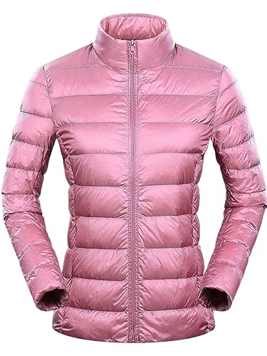 Doudoune ultra légère contre le vent frais manteau mince rose taille L