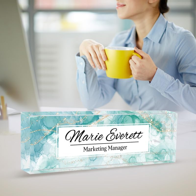 Miniatura 7 de Placa de nombre de escritorio personalizada, placa de identificación acrílica personalizada para escritorio, decoración de escritorio de oficina
