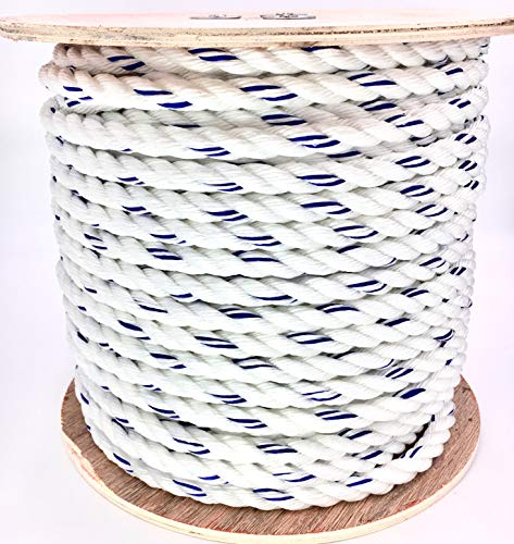 Flash Sale Buy 1 get 1 3-STRAND TWISTED COMBO ROPE, POLY-DAC, SAFETY LINE, LIFELINE, PREMIUM POLY DACRON, MARINE, COMMERCIAL, ARBORIST, TOW, MOISTURE, ABRASION & WEATHER RESISTANT 5/8"x 150', 5/8"x 300', 5/8"x 600'