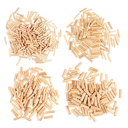 BELLIFFY Lot De 500 Clous Ronds En Bois Dur Haute Densité Extrémités Biseautées Connecteurs De Meubles Réutilisables