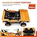 2 Seater Ride On Dump Truck, 24V10AH Battery Powered Ride On Toy W/Electric Dump, 4WD/2WD Construction Vehicles for 2 Kids W/Electric Dump Bed,4 Engines,Shovel,Remote Control, Music,Bluetooth,Yellow