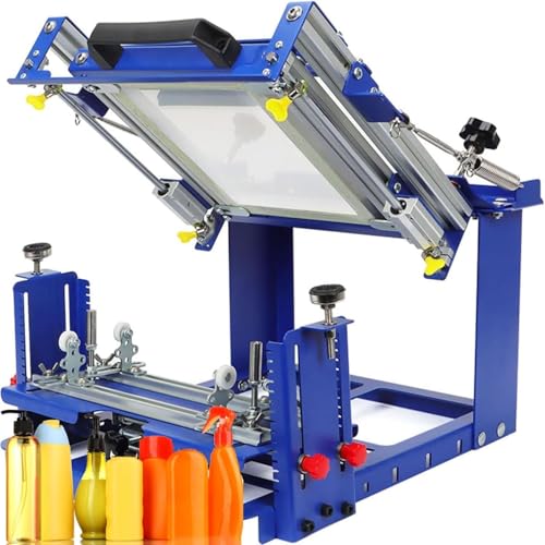 Image of WLYPE Manual Curved Press, Curved Screen Printer 16 * 14CM Maximum Area, for Bottle Tube Pen Rod, Cylindrical & Conical Products with Diameter of Less Than 80 MM, Accurate Positioning