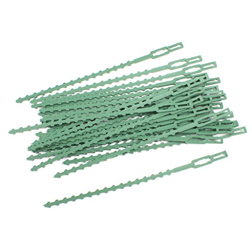 Generic 30Pcs 16. 5Cm Plastic Cable Ties Gardening Clips Plant Ties Green