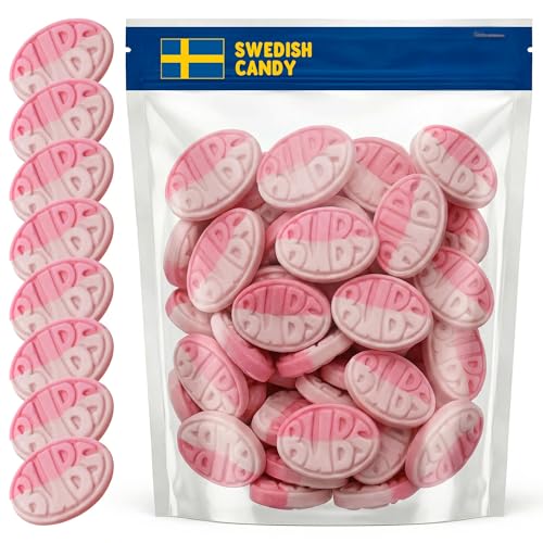 Bubs Swedish Candy - Wild Strawberry Pomegranate Sweet Ovals, Authentic Swedish Flavor in Every Bite, Perfect for Satisfying Your Sweet Tooth (1/2 LB)