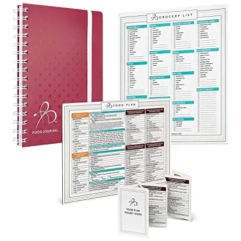 Bright Line Eating Official Starter Pack | Food Journal (Berry) + Grocery Shopping List + Food Plan Fridge Magnet & Pocket Guide | Use to Stay Accountable and Track Food, Water, and Weight Loss Cover