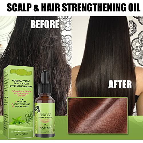 Foto von Rosmarinöl Haare,Rosmarin-Minzöl für Haarwachstum,Rosmarin-Minzöl für hair,Natürliches Rosmarin-Minzöl für Kopfhaut und Haar, nährt die Kopfhaut, stärkendes Öl für gesundes Haarwachstum, 59 ml
