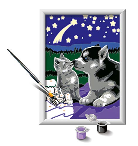 Ravensburger CreArt 27847 - Hund und Katze - Malen nach Zahlen für Kinder ab 7 Jahre, Yellow – Bild 3