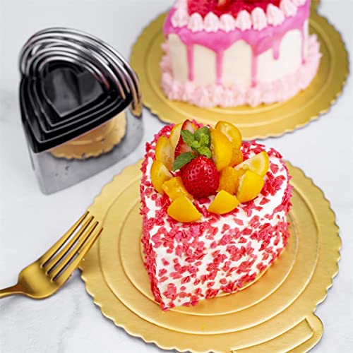 Huinf Cookie Cutter Set, Stainless Steel 5 Pieces Heart Biscuit Cutters With Handle,Professional Heart-Shaped Pastry Cutters For Pastries Doughs Doughnuts #TOP3