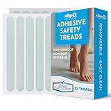 SlipX Solutions Adhesive Bath Safety Treads Adds Non-Slip Traction to Tubs, Showers, Pools, Boats, Stairs & More. (Clear, 12 Treads per Pack, 7.5