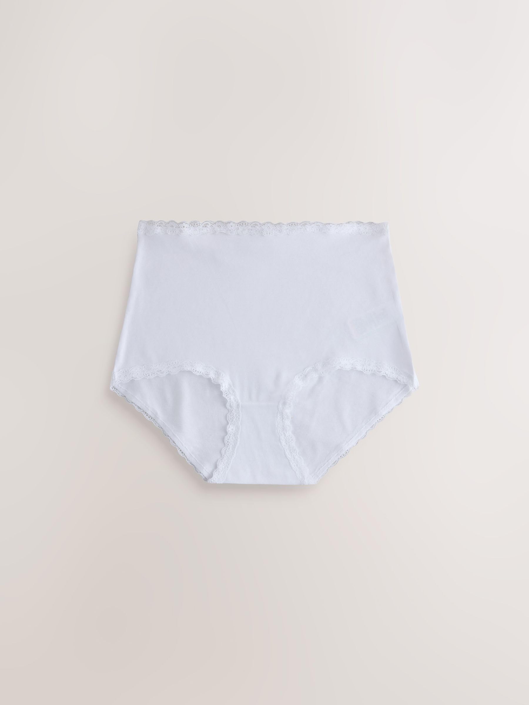 NEXT Mujeres Pack de 10 Braguitas Altas de algodón y Encaje