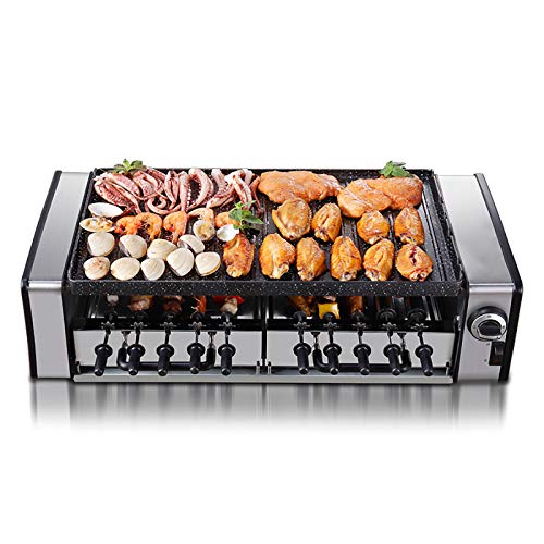 Elektrischer Grillgrill BBQ/elektrischer Teppanyaki Tischgrill/Spieße und Braten, 1600 W Indoor Portable BBQ-Grill