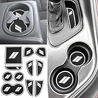 Auovo 11 Stück Anti-Staub-Matten für Challenger Zubehör 2015–2023 Custom Interior Cup Holder Einsätze Tür Tasche Mittelkonsole Liner für Challenger 2021 (weiß)