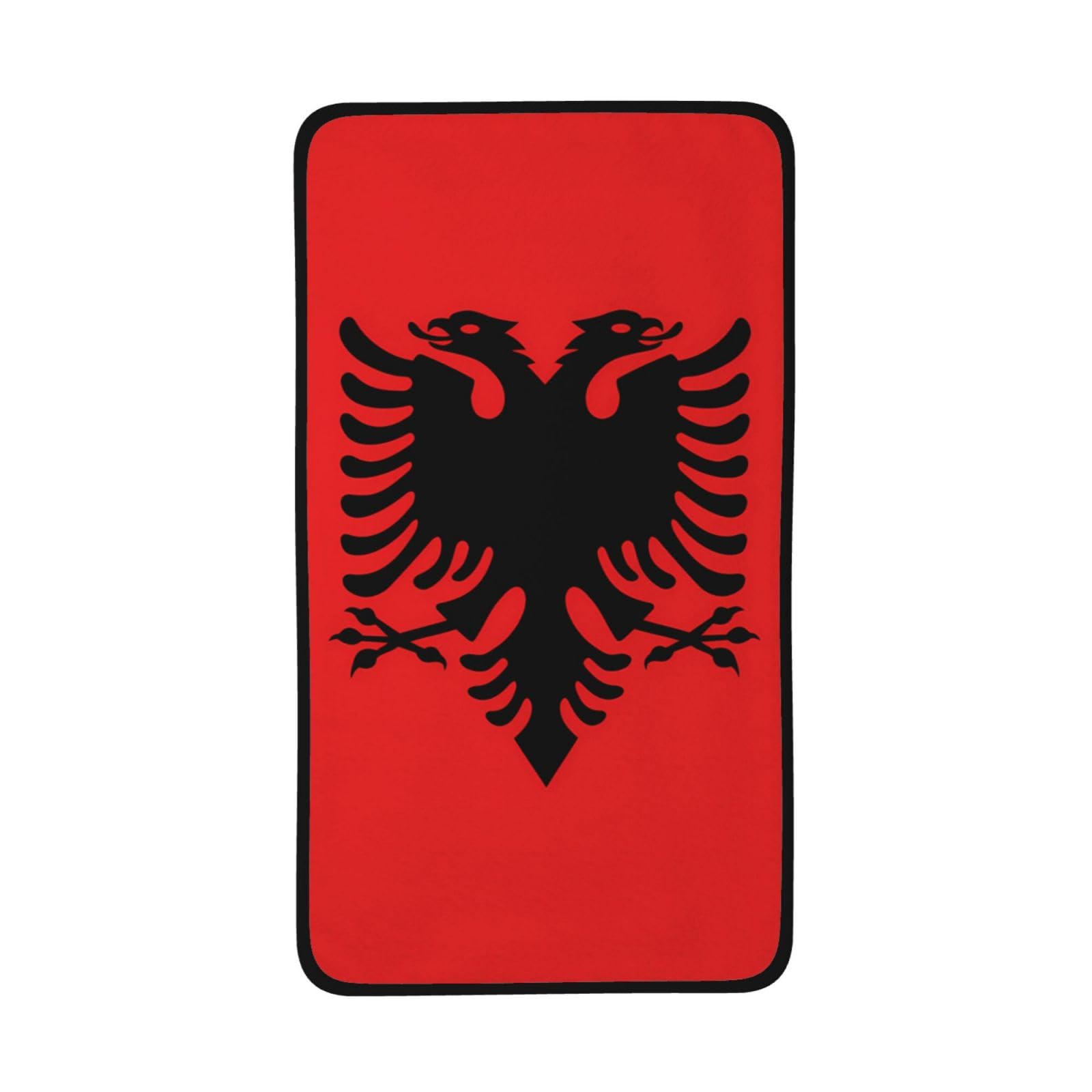 Poezjzw Boys Black Albanian Flag Towels For Bathroom Hand Towel Soft Absorbent Small Bath Towels Kitchen Guest Towel For Spa 16"X 28"
