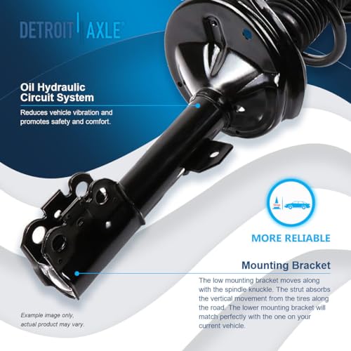 Image of Detroit Axle - AWD 18pc Front Suspension Kit for 04-07 Toyota Highlander Lexus RX330 RX350, Control Arms Tie Rods Ball Joint Boots Front and Rear Struts & Coil Spring Sway Bars Replacement