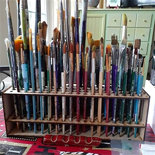 Lovskoo ABWA4FEA Brush Holder Paintbrush Holder 67 Holes Paint Brush Holders And Organizers Wall Mount Or Freestanding Desk Organizer Stand Holder thumb #6