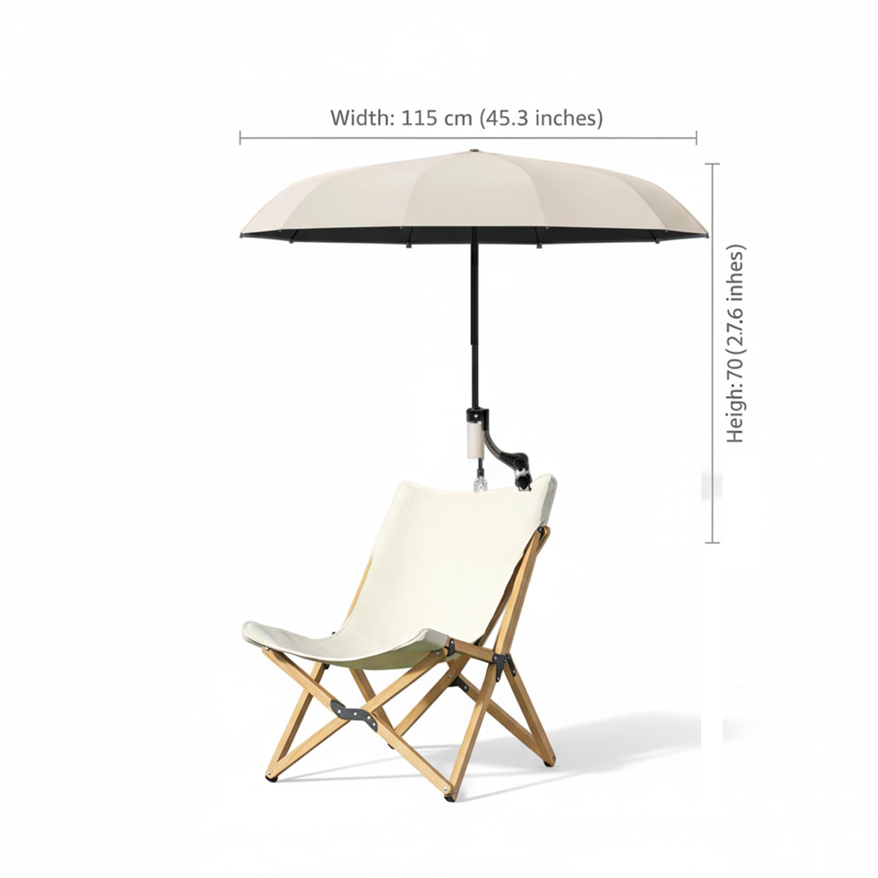Parapluie Portable à Clipser pour Chaise, Pare-Soleil réglable à 360° avec Pince pour chaises de Plage, de Camping et d'extérieur, 45, 28 Pouces diamètre