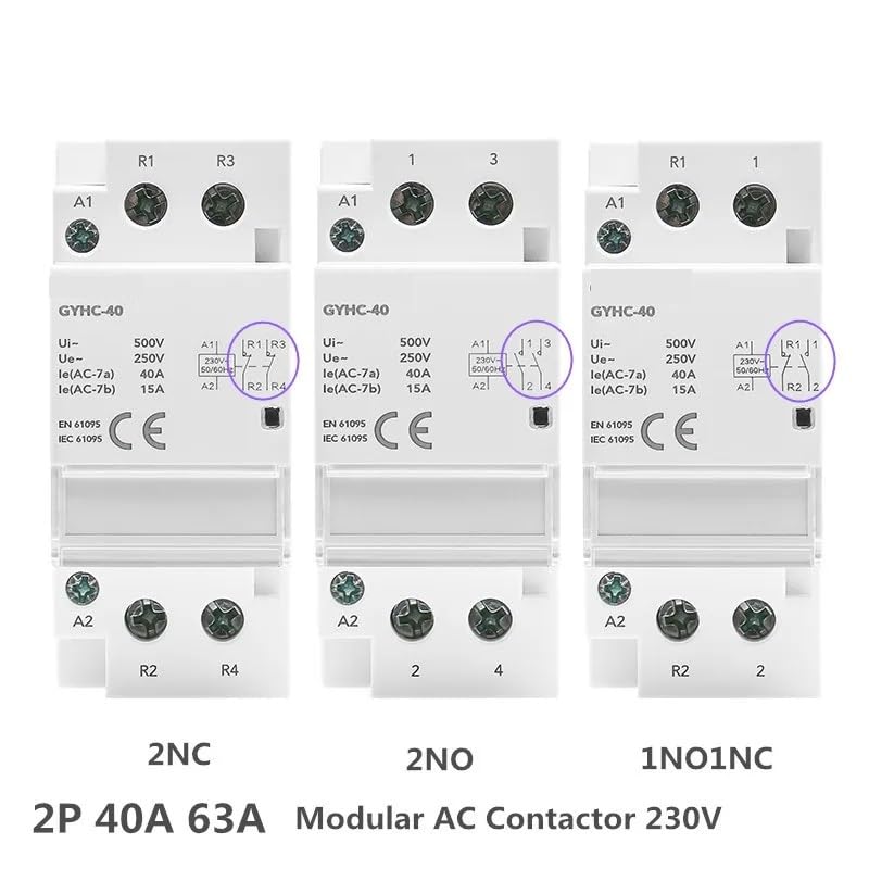 Contactor modular 2P 63A 220V automatico interruptor carril DIN 3