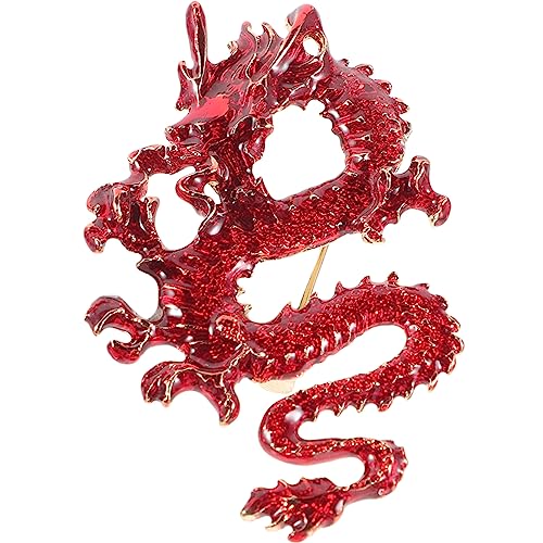 Broche dragon émail vintage d'inspiration zodiaque au design artistique