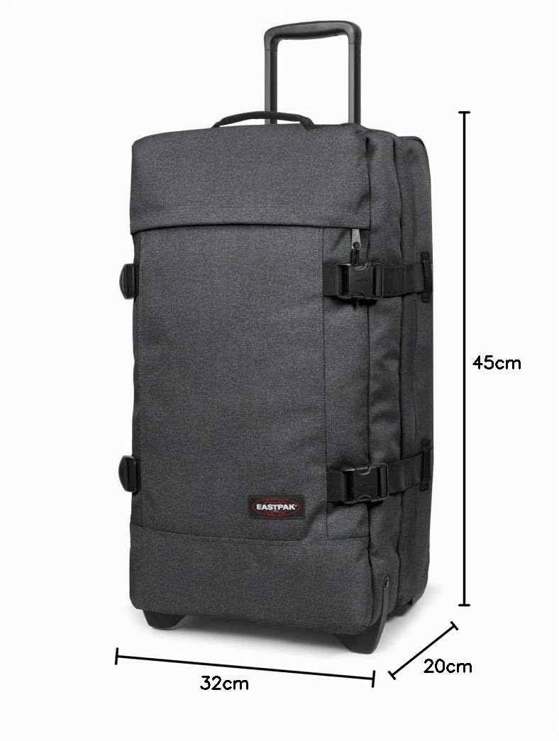 Eastpak Tranverz XXS Kabinenkoffer (45 x 32 x 20 cm), Leichter Handgepäck Trolley mit Rollen, TSA-Schloss & Doppelfach, Wasserabweisender Reisekoffer - BLACK DENIM