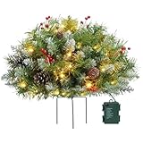 Design réaliste : grâce à sa finition en PVC détaillé et à sa tige métallique renforcée, cette décoration de sapin de Noël est naturelle et à la fois parfaite pour les hommages funéraires, les arrangements de table ou la décoration de porte d'entrée