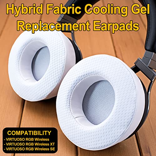 Almohadillas de Gel de Enfriamiento Virtuoso XT - Reemplazo de Almohadillas de Tela Híbrida (Blanco) compatibles con Virtuoso RGB Wireless SE Headset miniatura 4