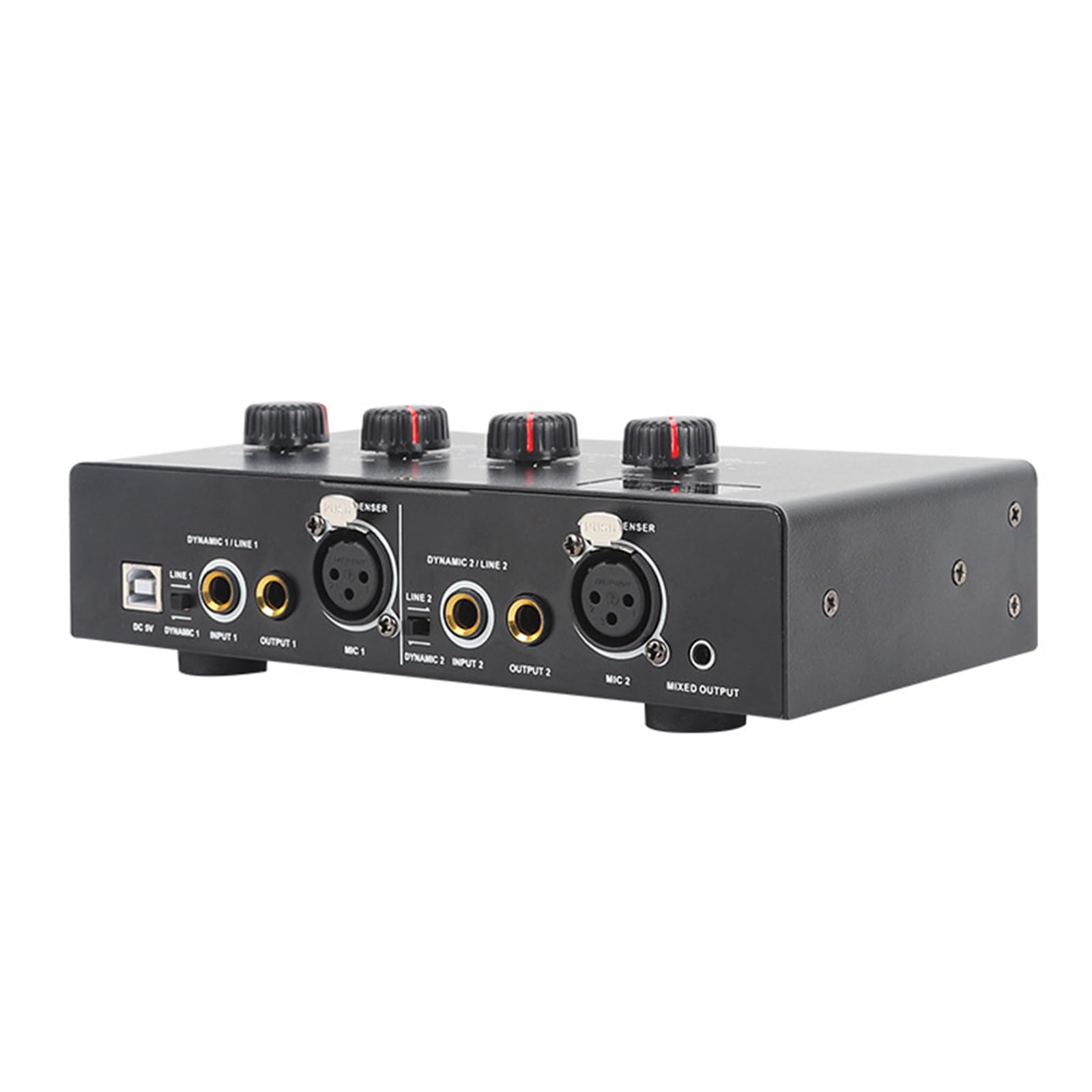 Preamp Microfono A Doppio Canale per Microfoni Dinamici E Condensatori con Microfono Dinamico da 50 E Potenza