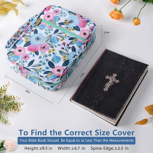 G-LEAF Bible Cover Case/Book Cover, Bible Case for Women Girls, Bible Cover Bags Floral Pattern With Handle Fits for Standard Size Bible, 9.5x6.7x2.5 In - Thumbnail 2