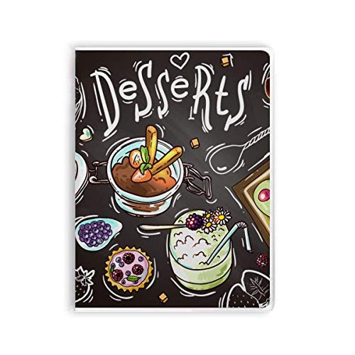 Carnet de notes desserts couverture souple cahier recette fraises chocolat écriture