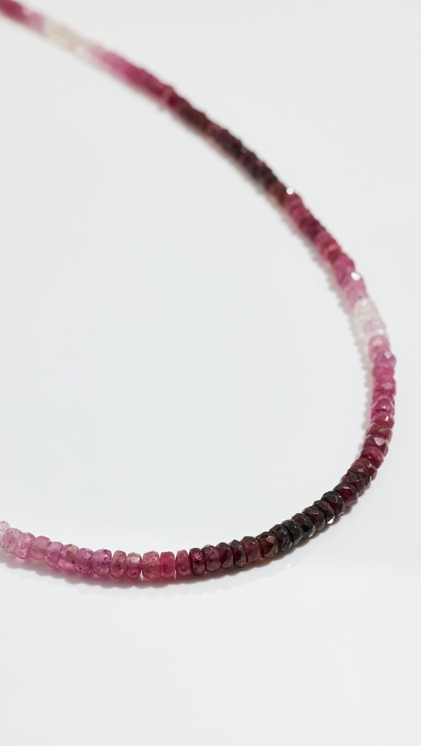 JIAJIA Women's 14k Ombre Ruby Necklace, Ruby, Pink, One Size - Image 3