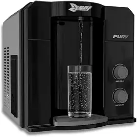 Purificador de Água Gelado por Compressor Pury Leaf com Eficiência Bacteriológica, Refrigeração Potente e Baixo Consumo de Energia (Preto, 220V)