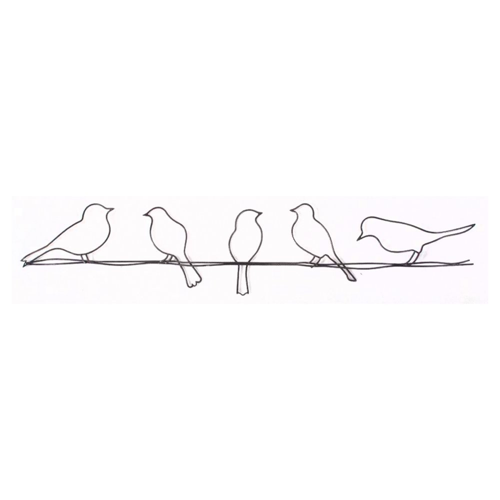 Art For The Home Unisex Silver Bird On A Wire Metal Wall Art In