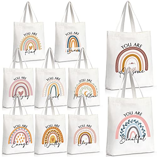 Sieral 10 Pcs Inspirational Quote Tote
