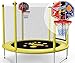 Mopoq Kinder Mini-Trampolin, Garten Trampolin mit Sicherheitsnetz - PE Schutznetz + Basketballkorb, 1,5 m Innen- und Außen kleines Spielzeug Trampolin