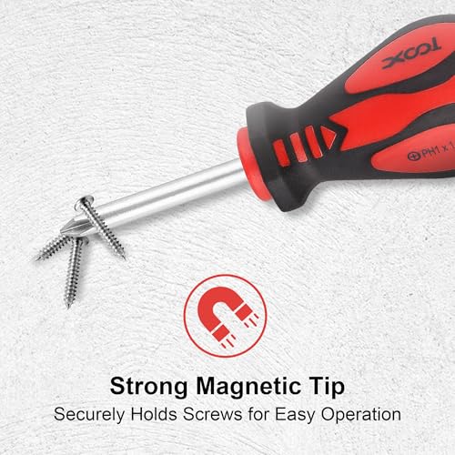 XOOL 18 PCS Magnetic Screwdriver Set with Case, 7 Phillips and 9 Slotted Tips, Professional Cushion Grip Screwdriver Non-Slip for Repair Home Improvement Craft thumbnail 5