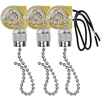 Fan Pull Switch Zing Ear ZE-109 Nickel Ceiling Fan Pull Chain Switch (On/Off) - Brand New Replacement Fan On/off Switch ZE-109