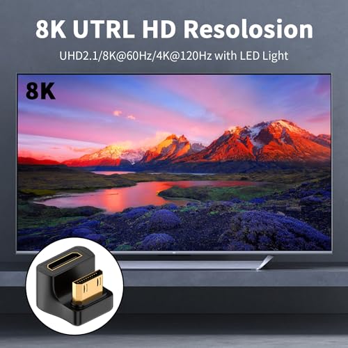 Adaptador Mini HDMI Duttek 8K U Shape 48Gbps 1 Pack miniatura 7