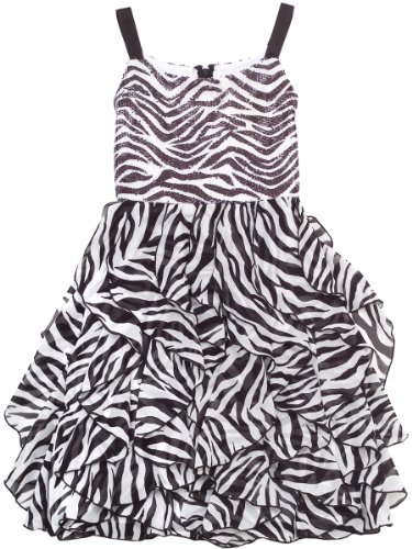 Rare Editions Big Girls' Zebra Print Chiffon Dress