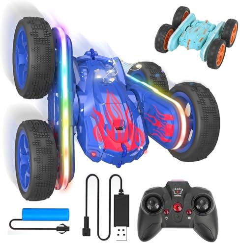 Image of Amitasha 4X4 Remote Control Drift Car 4WD All-Terrain 360 Rock Crawler High Speed Tumbling RC Dual Sided Stunt Car 4 Wheel Drive Rechargeable for Kids Boy