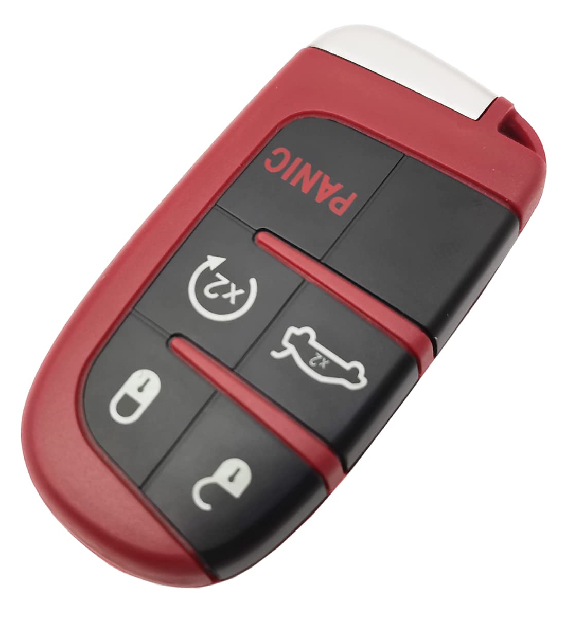 Grakest Smart Keyless Entry Remote Key Fob Cover for Jeep Grand Cherokee Dodge Challenger Charger Dart Durango Journey Chrysler 300 Key Case (Red)
